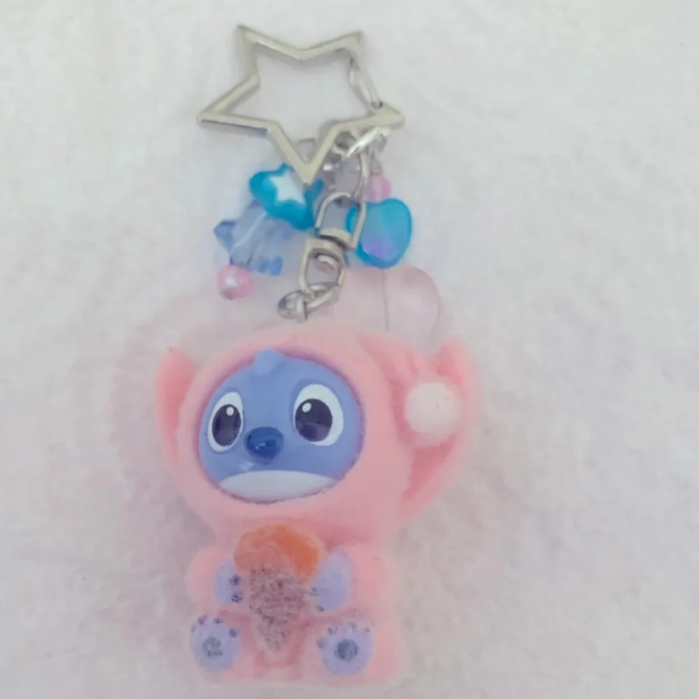 Adorable LABUBU pink blue Bear Key Holder KeyChain with Star Keyring NEW in…